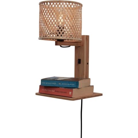Good&Mojo Java Wandlamp Met Plank Naturel