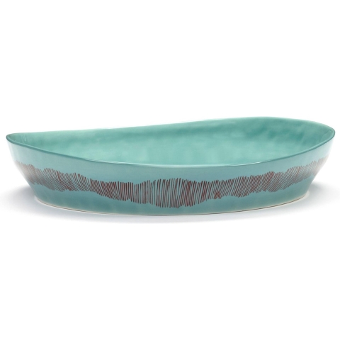 Serax Feast By Ottolenghi SaladeschaalØ30 Azure Stripes Red