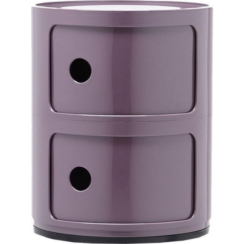 Kartell Componibili Kast Nachtkastje Medium (2 Comp.)Ø32 Paars