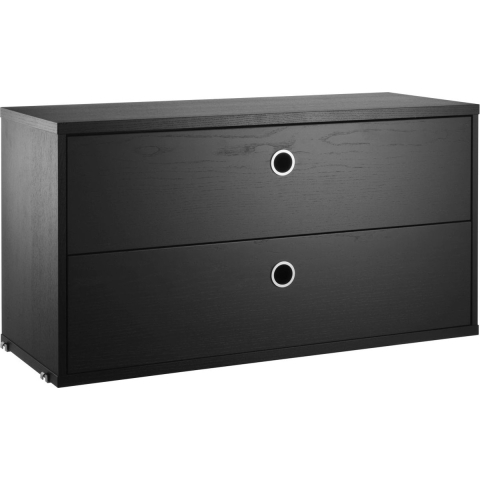 String Furniture Ladekast Met Twee Lades 78 X 30 X 42 Cm Zwart Gebeitst Essen