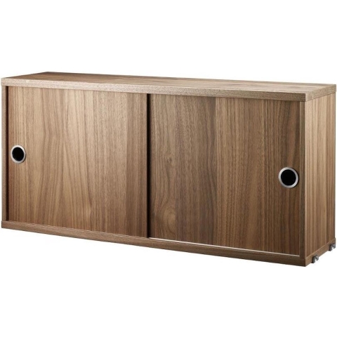 String Furniture Cabinet With Sliding Doors 78 X 20 X 37 Cm Walnoot