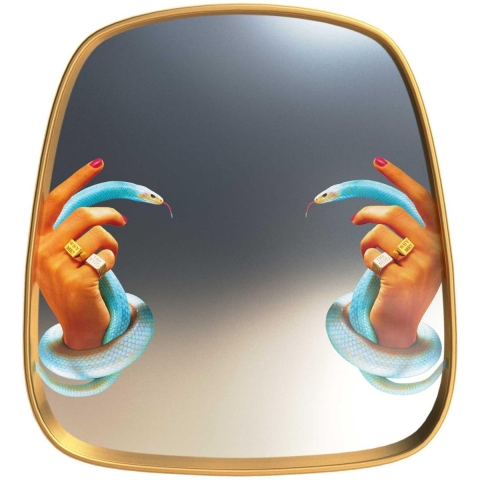 Seletti Mirror Gold Frame Spiegel 54x59 Snakes
