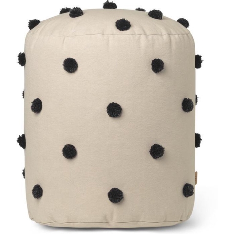 Ferm Living Dot Tufted Poef Sand Black