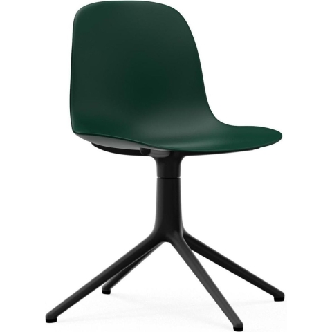 Normann Copenhagen Form Chair Swivel Stoel Met Zwart Onderstel Groen