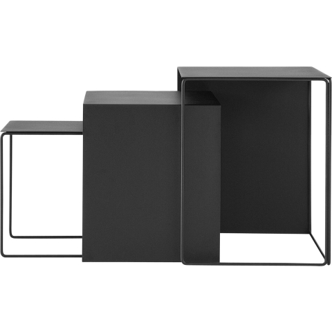Ferm Living Cluster Tables Bijzettafel Set Van 3 Zwart