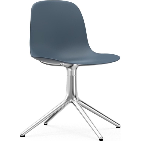 Normann Copenhagen Form Chair Swivel Stoel Met Aluminium Onderstel Blauw