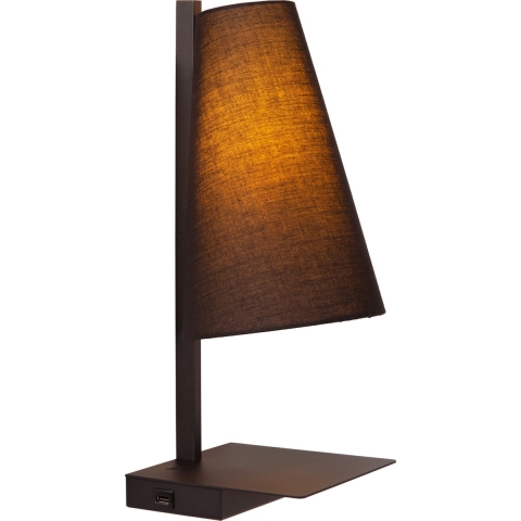 Lucide Gregory Tafellamp Met USB Zwart