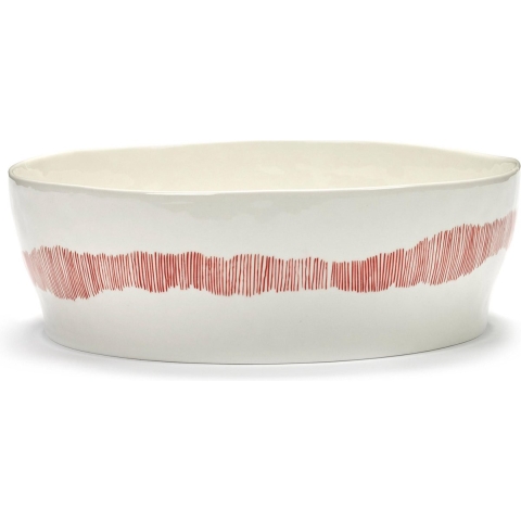 Serax Feast By Ottolenghi SaladeschaalØ28.5 White Swirl Stripes