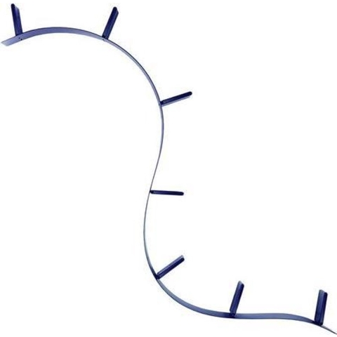 Kartell Bookworm Wandplank 7 Boeksteunen Kobaltblauw Doorzichtig