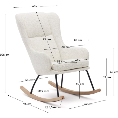 Kave Home Maustin Schommelstoel Wit