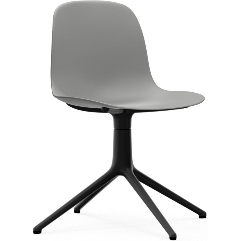 Normann Copenhagen Form Chair Swivel Stoel Met Zwart Onderstel Grijs