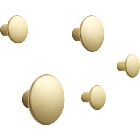 Muuto The Dots Metal Haak Set Van 5 Brass