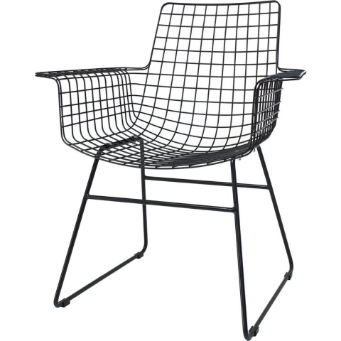 HKliving Wire Armchair Stoel Zwart