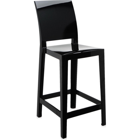 Kartell One More One More Please Vierkant Low Zwart Barkruk