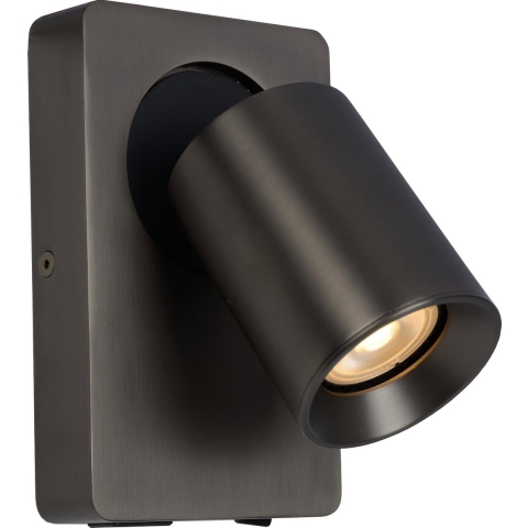 Lucide Nigel 1 Wandlamp LED Zwart Staal