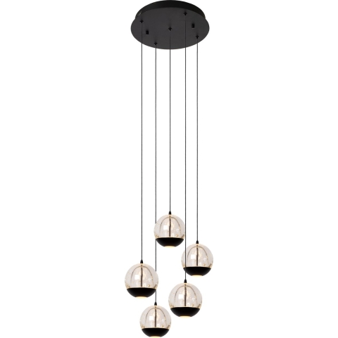 Lucide Sentubal Cluster 5 Hanglamp LED Rond Transparant/zwart