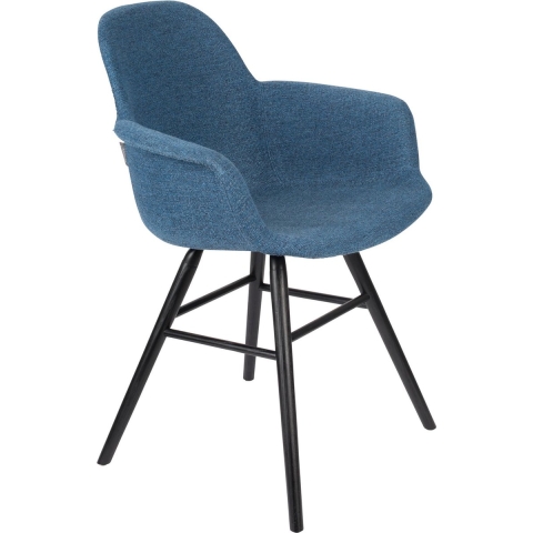 Zuiver Albert Kuip Stoel Met Arm Gestoffeerd Blauw