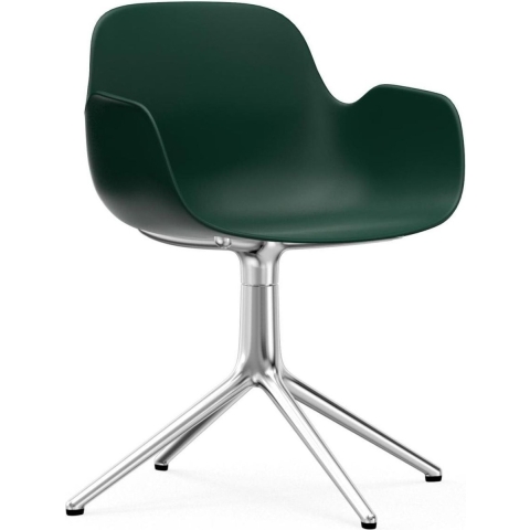 Normann Copenhagen Form Armchair Swivel Stoel Met Aluminium Onderstel Groen