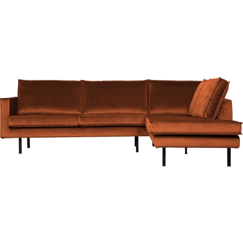 BePureHome Rodeo Velvet Hoekbank Rechts Roest