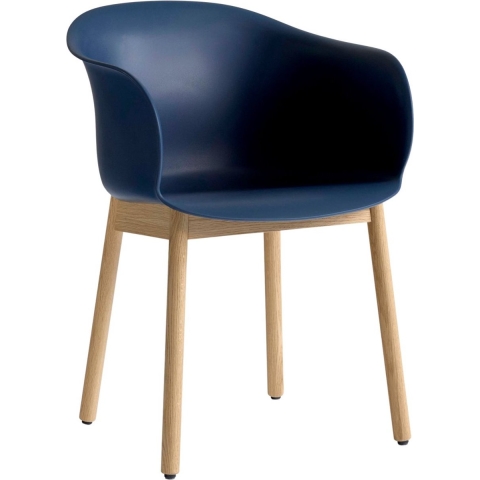 &tradition Elefy JH30 Stoel Met Eiken Onderstel Blue Midnight