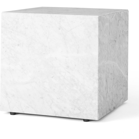 Audo Copenhagen Plinth Cubic Bijzettafel 40x40 Carrara Marmer Wit