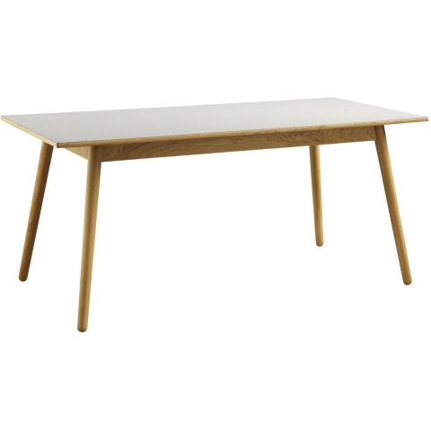 FDB Møbler C35B Eettafel 160x82 Eiken Lichtgrijs Blad