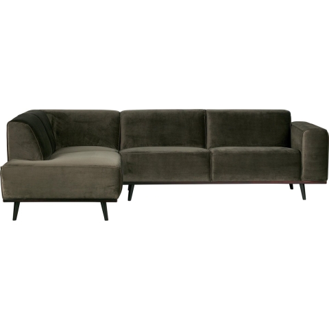 BePureHome Statement Hoekbank Links Velvet Warm Groen