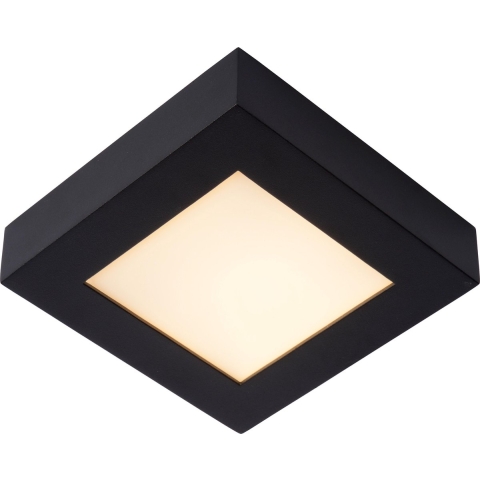 Lucide Brice 17 Plafondlamp LED Badkamer IP44 Vierkant Zwart