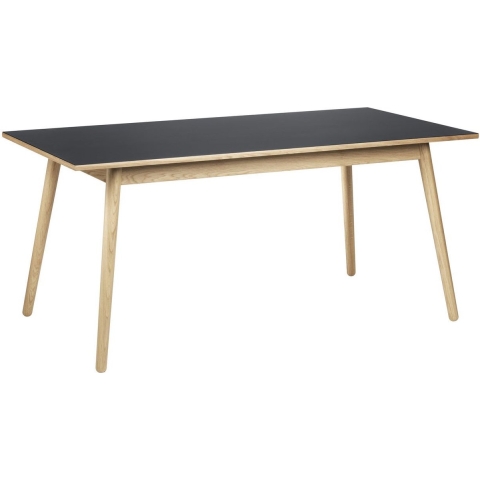 FDB Møbler C35B Eettafel 160x82 Eiken Donkergrijs Blad