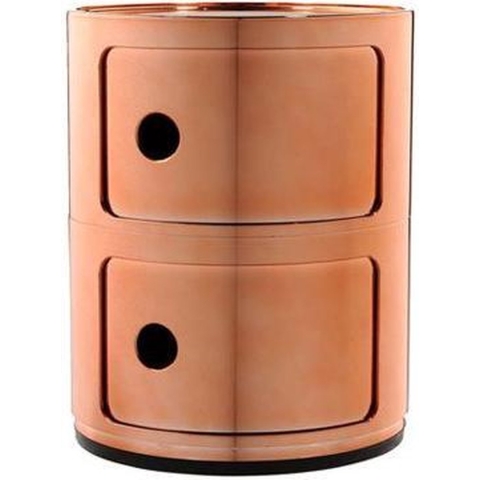 Kartell Componibili Kast Nachtkast Metallic (2 Comp.)Ø32 Koper