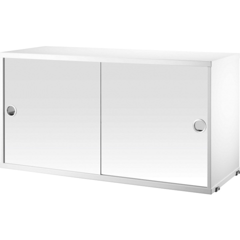 String Furniture Cabinet With Mirror Doors 78 X 20 X 37 Cm Wit