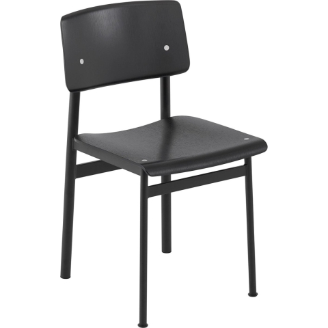 Muuto Loft Stoel Zwart Met Zwarte Zitting