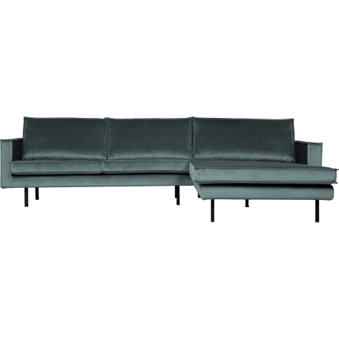 BePureHome Rodeo Velvet Met Chaise Longue Rechts Teal