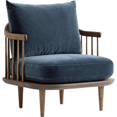 &tradition Fly SC10 Fauteuil Donkerblauw,onderstel Gerookt Eiken