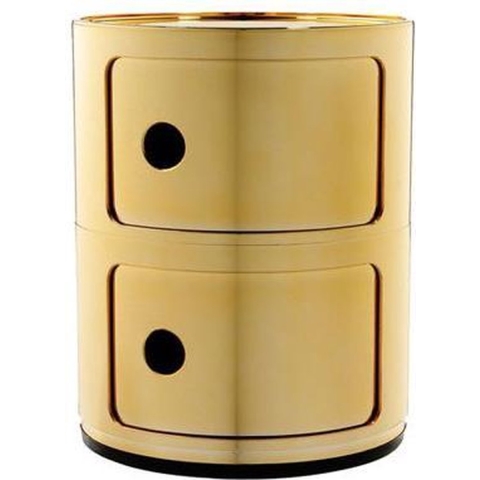 Kartell Componibili Kast Nachtkast Metallic (2 Comp.)Ø32 Goud
