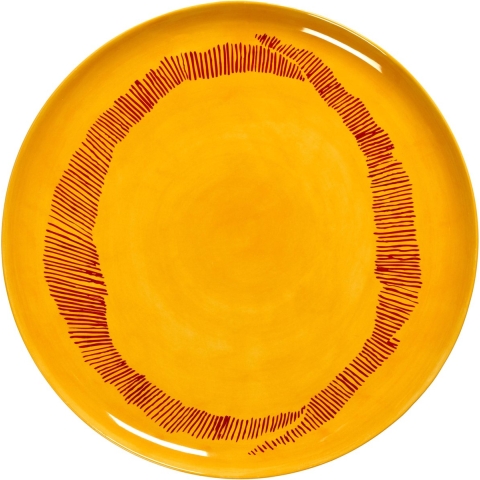 Serax Feast By Ottolenghi ServeerschaalØ35 Yellow Swirl Stripes Red