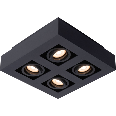 Lucide Xirax 4 Spot Dim To Warm Zwart