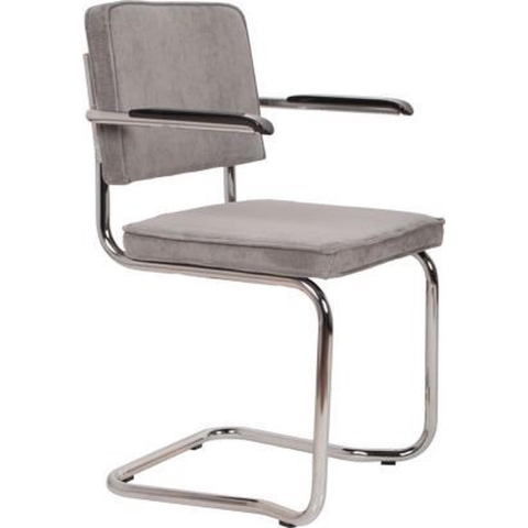 Zuiver Ridge Kink Rib Stoel Met Armleuningen Cool Grey