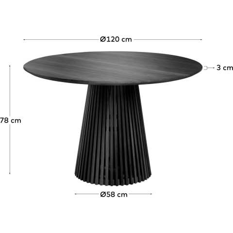Kave Home Jeanette Tafel Eettafel 120 Zwart