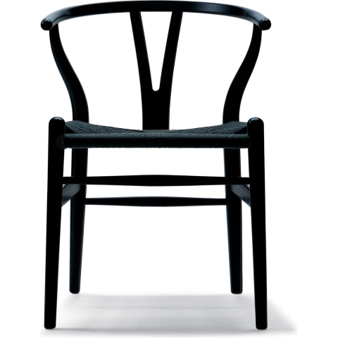 Carl Hansen&Son CH24 Wishbone Stoel Black Paper Cord Zwart Eiken