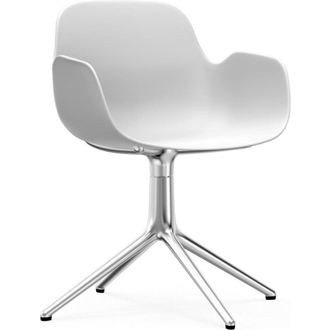 Normann Copenhagen Form Armchair Swivel Stoel Met Aluminium Onderstel Wit