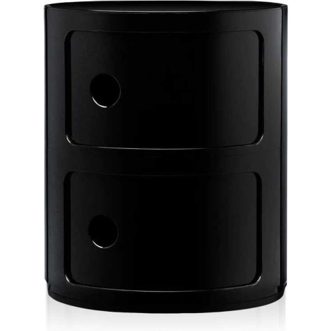 Kartell Componibili KastØ32 Nachtkastje (2 Comp.) Mat Zwart