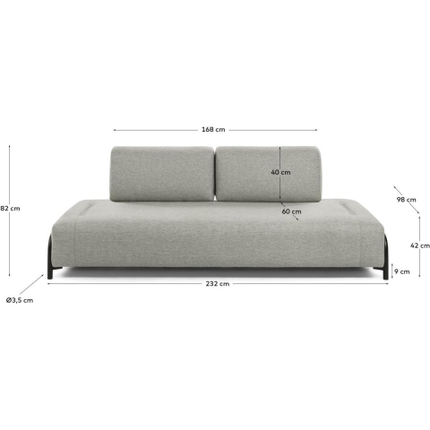Kave Home Compo Module 3-zits Bank Beige