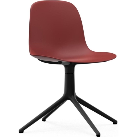 Normann Copenhagen Form Chair Swivel Stoel Met Zwart Onderstel Rood