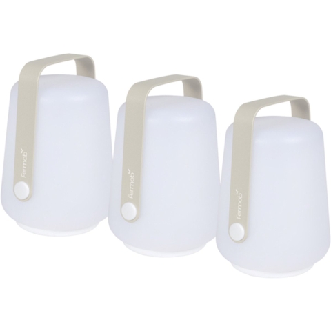 Fermob Balad Tafellamp Mini Set Van 3 LED Oplaadbaar Clay Grey