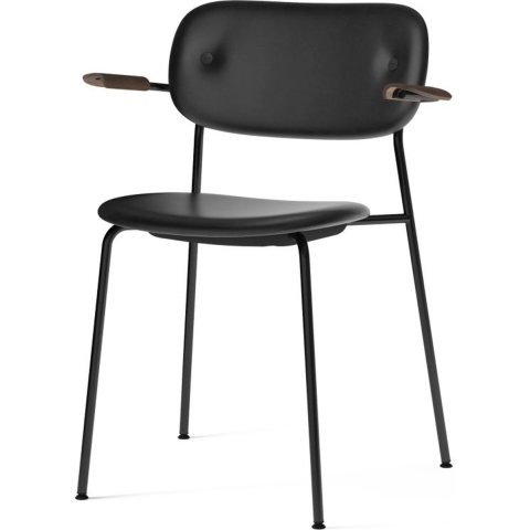 Audo Copenhagen Co Eetkamerstoel Met Arm Leder Dakar 0842 Donker Eiken/zwart