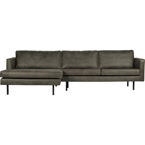 BePureHome Rodeo 3-zits Bank Met Chaise Longue Links Army