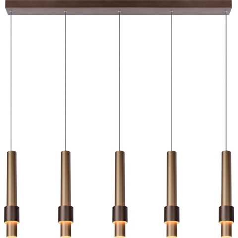 Lucide Margary 5 Cluster Hanglamp LED Lineair Koffie