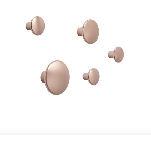 Muuto The Dots Metal Haak Set Van 5 Rose