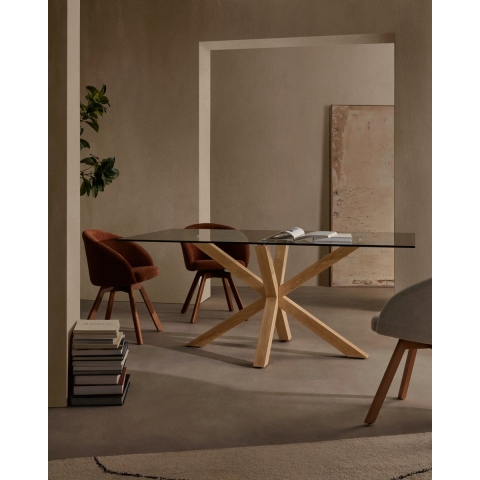 Kave Home Marvin Eetkamerstoel Met Walnoot Onderstel Brown Fleece